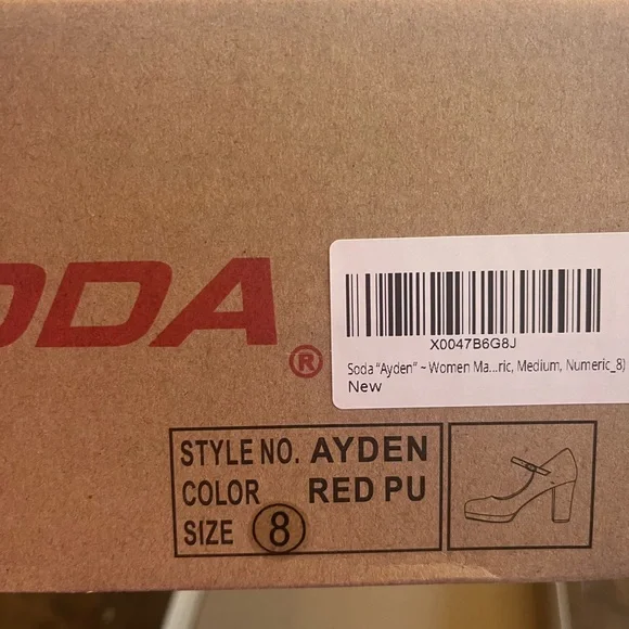 Soda Red Mary Jane Block Heel Pumps - Picture 3 of 3